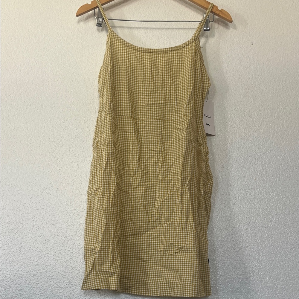 RVCA Mustard Checkered Mini Dress